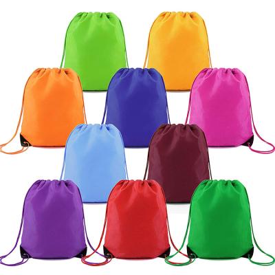 China Eco-friendly Promotional Handbag Custom Sports Drawstring Gift Backpack Polyester Bag for sale