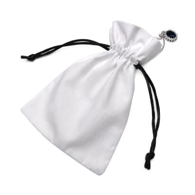 China 100% Eco-friendly Cotton Small Gifts Jewelry White Drawstring Pouch Cosmetic Organic Bags for sale