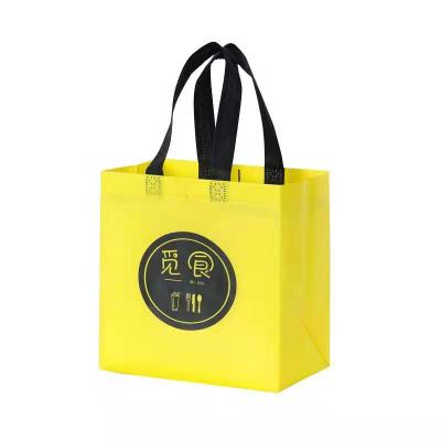 China Customized Custom Printed Promotional Shopping Laminating Non Woven PP Tote Bag Food Packaging Lunch Box Bag for sale