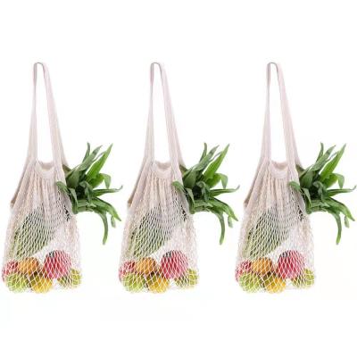 China 100% Eco-friendly Reusable Organic Cotton Produce Bags With Fruit Vegetable Cotton Mesh Laundry Shopping Bag for sale