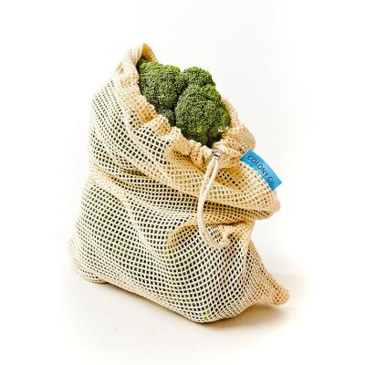 China Wholesale Custom 100% Eco-friendly Beach Drawstring Cotton Mesh Bag For Fruits And Cheap Vegetables for sale