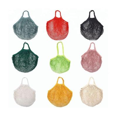 China 100% Eco-Friendly Reusable Cotton Mesh Bag Vegetables Fruit Designer Nice Beach Grocery Packaging Bags for sale