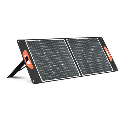 China Monocrystalline solar panel camping 100 watt 400 watt foldable stand with 24W USB output for 12V 18V outdoor battery charging for sale