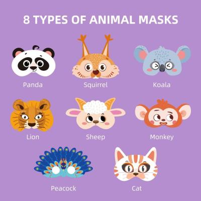 Cina Corredo del mestiere dei bambini 3D Forest Animal Felt Masks Party 8 pezzi per il compleanno di Natale in vendita