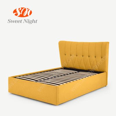 China Tufted Luxury queen size designer modern velvet hotel fabric full king bed for sale