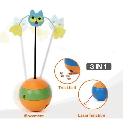 China Stored Cat Laser Toy Interactive Electronic Automatic Ball Cat Teaser Tumbler Pet Treat for sale