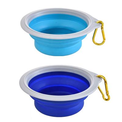 China Viable Outdoor Travel Portable Material Collapsible Strip Cat Dog Water Food Pet Bowl for sale