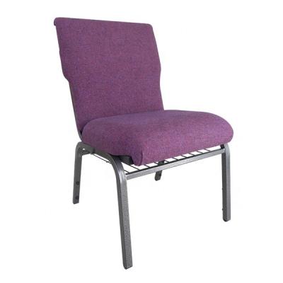 China Traditional Cheap Price Interlocking Metal Cloth Cover Stacking Padded Wholesale Auditorium Church Chair With Back Pocket And Kneeler for sale