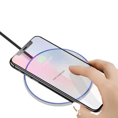 China Mirror Bottom Portable Wireless Charger Customized 10W 15W Qi Mobile Phone Fast Charging iPhone for sale