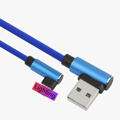 China MP3/MP4 Player Wholesale USB Data Charging Dual Elbow Charger Lightning Cable For iPhone for sale