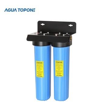 China Hotel Agua Topone Water Filter House Water Filtration System 20-Inch Big Blue Two-Stage UV Whole Sediment And Carbon Block Filters for sale