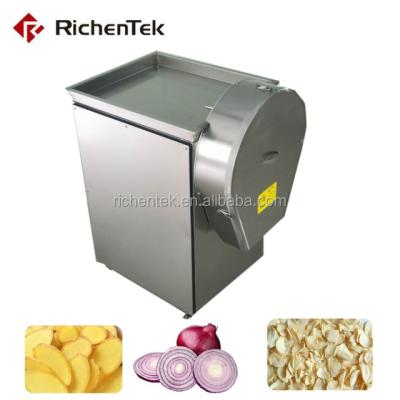 China Root Vegetable Stainless Steel Garlic Slicing Machine / 600kg Onion Ginger Garlic Slicer Fresh Slicing Machine for sale