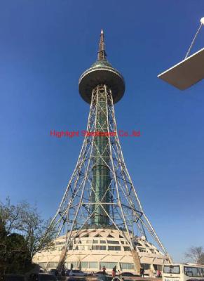 China Kommerzieller silberner selbsttragender Turm-Mikrowellen-Fernsehturm zu verkaufen