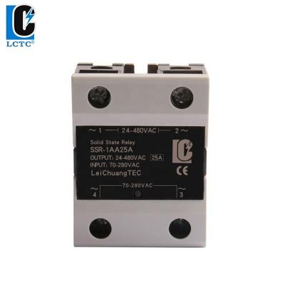 China Sealed Input Voltage 70-280VAC Output Voltage 24-480VAC SSR-25AA Single Phase AC/AC 25A Solid State Relay for sale