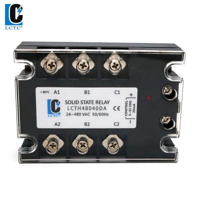 China 3-32VDC Sealed To DC 24-280VAC Three Phase High Power SSR 40A Solid State Relay for sale