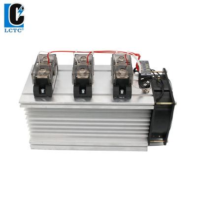 China Sealed DC To AC 250A Three Phase Industrial Solid State Relay Set With Heat Sink And Fan for sale