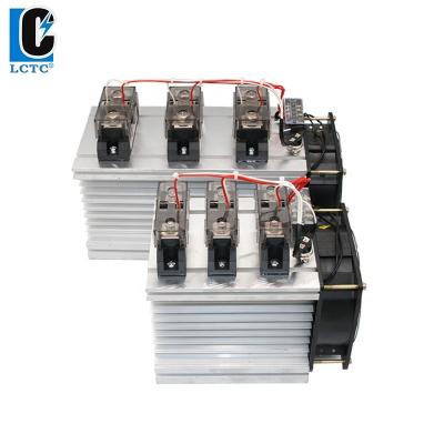 China Sealed DC To AC Three Phase Industrial Solid State Relay Set With Heat Sink And Fan Relay 300A SSR for sale