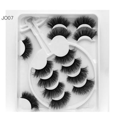 China 7Pair Messy Eyelashes Set Vendor Strip Eyelash 3D Mink Fluffy False Eyelash 25mm Lashes Extension Full With Customized Boxes for sale