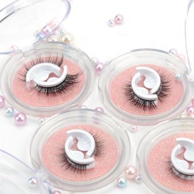 China Wholesale Natural Soft Eyelash False Eyelash No Glue Lashes 100% Handmade Synthetic Reusable Self Adhesive Eyelashes for sale