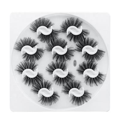 China Super Soft Natrual 10 Pairs Eyelashes Set Full Strip Mink Lashes Thick 3D Natural Fluffy False Eyelashes False Eyelashes for sale