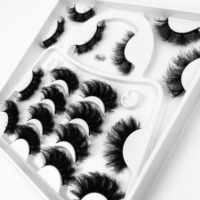 China 9 Pairs Fluffy Lashes Fake 3D Mink False Eyelashes Natural Fluffy Handmade Wholesale From Seller 25mm for sale