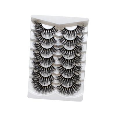 China Wholesale 7 Pair Thick Curly Fluffy 100% Handmade Custom Made Lashes 25MM 3D False Eyelashes for sale