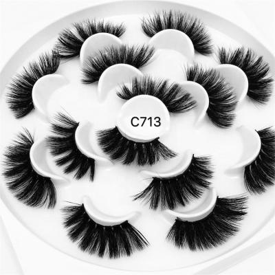 China Natural Soft Eye Lash Vendor 7 Pairs 3d Mink Eyelashes Faux Mink Eyelashes with Lash Boxes Customized for sale