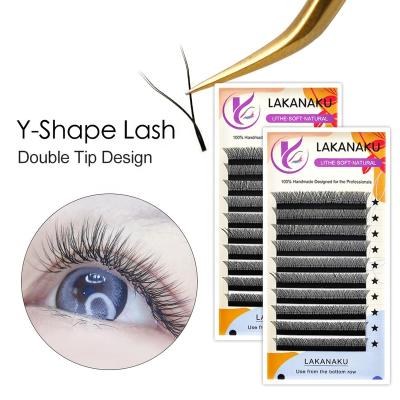 China Natural Soft New Products 0.07 C D Curls Y Shape Korean Silk Volume Lashes Private Label YY Eyelash Extension for sale