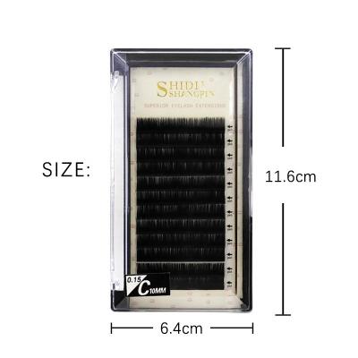 China Natural Soft Private Label 0.15mm 0.2mm B/C/D Individual Volume Lashes Quick Fanning Silk Eyelash Extensions Trays for sale