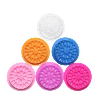 China Wholesale Disposable Colorful Eyelash Glue Holder Pad with Flower Tray Base Grafting False Eyelash Glue Holder Tray for sale