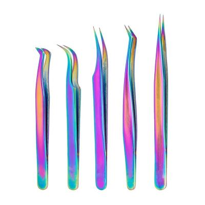 China Custom Made Fake Ultra Long 3d Eyelash Extensions Tweezers Clip Eyelash Lash Extension Tweezers Stainless Steel for sale