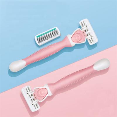 China Six Blade Custom 6 Blade Private Label Women Safety Portable Body Shaving Razor for sale