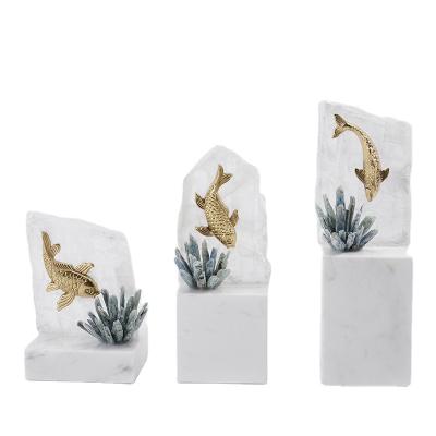 China Decorative High-grade Natural Marble Kyanite TV Cabinet Shelf Study Birthday Gift Decoration Ornaments for sale