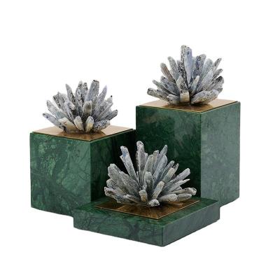 China Decorative High-grade Natural Marble Kyanite TV Cabinet Shelf Study Birthday Gift Decoration Ornaments for sale