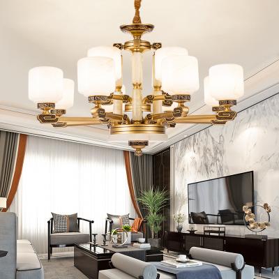 China Factory wholesale modern natural jade hotel living room villa club lobby mall luxury new hanging decorative chandelier light for sale