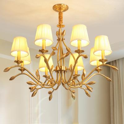 China Luxury Art Rustic Classical Living Room Dining Room Bedroom Villa Rustic Brass Chandeliers Copper Chandeliers and Pendant Lights for sale