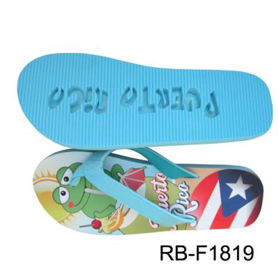 China customed eva die cut and embossed slipper  Womens Flip flop thongs slipers manufacturers for sale