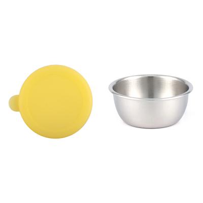 China Stainless Steel Heatable Food Bowl Flexible Silicone Stretch Lid Glass Baby Food Storage Jars With Silicone Lid for sale