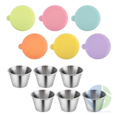 China Multi Size Stainless Steel Coffee Cup Food Bowl Silicone Heatable Stretch Lid Baby Cup Silicone Glass Lid for sale