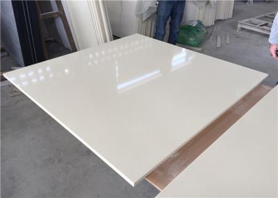 China Pure White Kitchen Quartz Table Top 25.5 Inches Wide With Sink Hole for sale