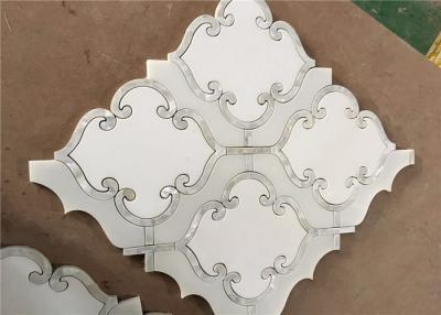 Cina Tessere di pietra naturale Waterjet mattonelle bianche della parete del mosaico di 194mm x di 194 in vendita