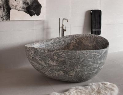 China Granite Juparana Grey Natural Stone Bathtub Standard Size 160 X 90 Cm For Bathroom for sale