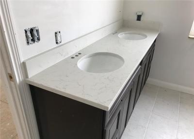 China Kitchen Engineered Stone Vanity Tops Double Sink For Apartment Renovation for sale