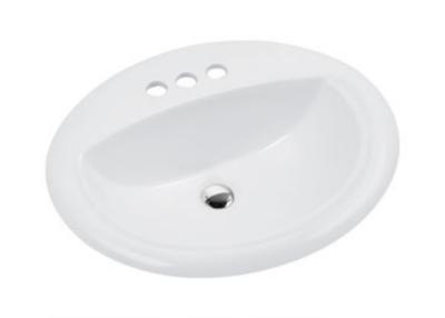 China Hotel Bathroom Ceramic Undermount Sink , Bowl Style Bathroom Sink With Faucet Holes for sale