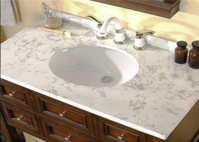 China Professional White Custom Marble Vanity Tops Oval Cutout For Hotel Bathroom for sale