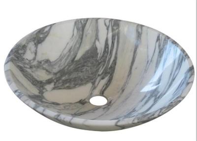 China Arabescato Basin Marble Stone Sink Bowl Anti - Stain With Polished Surface for sale