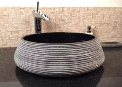 China Black Granite Stone Bath Sink High Polish Natural Stone Sink For Hotel for sale