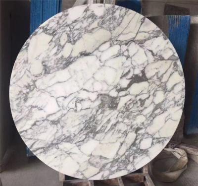 China Round Tabletops Marble Vanity Tops Arabescato White Marble with various veinings 800 mm diamater for sale