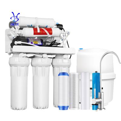 China Hotel BETTER 6 Stage Under Sink Reverse Osmosis Drinking Water Filtration System RO Water Purifier UV for sale