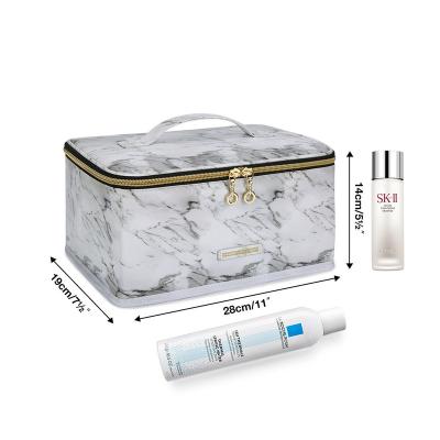 China Fashion Bagsmart Travel Pouch Beauty Case Marbling Makeup Cosmetic Case Waterproof Foldable Cosmetic Make Up Organizer Box Toiletry Bag for sale